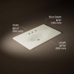 Kohler Iron/Impressions 37'' Enameled cast iron vanity top with integrated oval sink - Biscuit - image 2