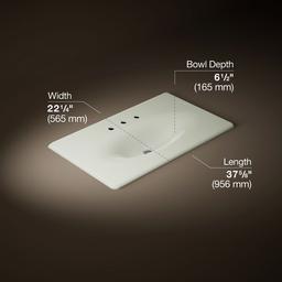 Kohler Iron/Impressions 37'' Enameled cast iron vanity top with integrated oval sink - Dune - image 2