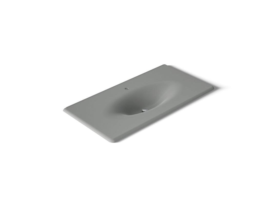 Kohler Iron/Impressions 43'' Enameled cast iron vanity top with integrated oval sink - Basalt by Kohler