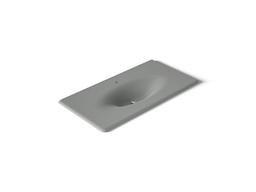 Kohler Iron/Impressions 43'' Enameled cast iron vanity top with integrated oval sink - Basalt - image 1