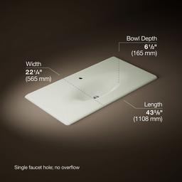 Kohler Iron/Impressions 43'' Enameled cast iron vanity top with integrated oval sink - Dune - image 2