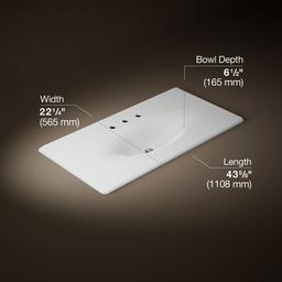 Kohler Iron/Impressions 43'' Enameled cast iron vanity top with integrated oval sink - White - image 2