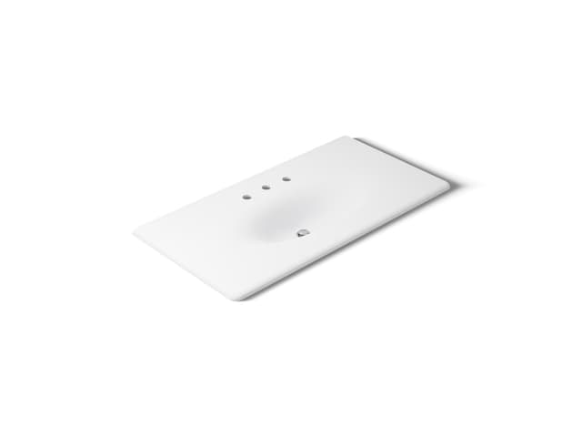 Kohler Iron/Impressions 43'' Enameled cast iron vanity top with integrated oval sink - White