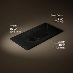 Kohler Iron/Impressions 43'' Enameled cast iron vanity top with integrated oval sink - Black - image 2