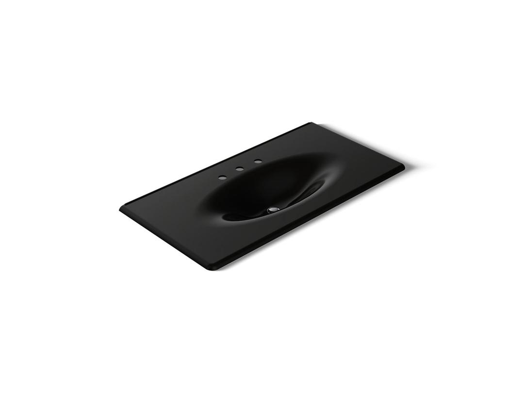 Kohler Iron/Impressions 43'' Enameled cast iron vanity top with integrated oval sink - Black by Kohler