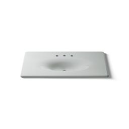 Kohler Iron/Impressions 43'' Enameled cast iron vanity top with integrated oval sink - Ice Grey - image 4