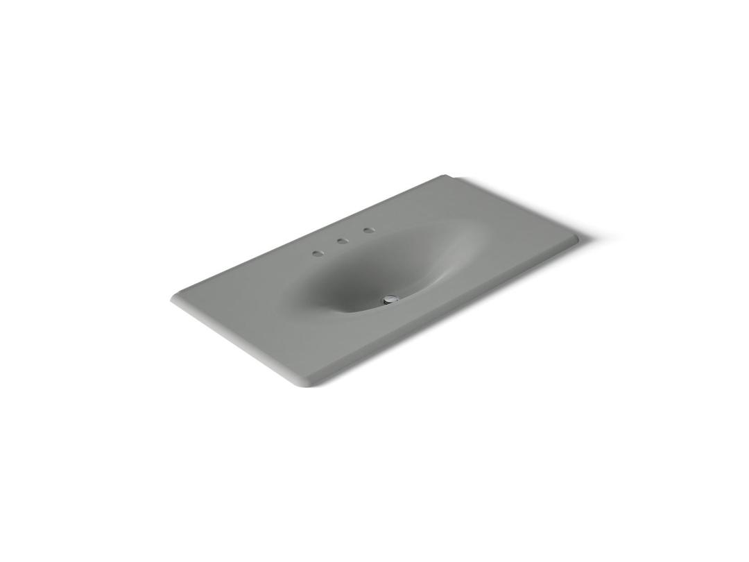 Kohler Iron/Impressions 43'' Enameled cast iron vanity top with integrated oval sink - Basalt by Kohler