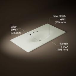 Kohler Iron/Impressions 43'' Enameled cast iron vanity top with integrated oval sink - Dune - image 2