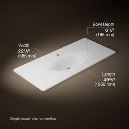 Kohler Iron/Impressions 49'' Enameled cast iron vanity top with integrated oval sink - White - image 2