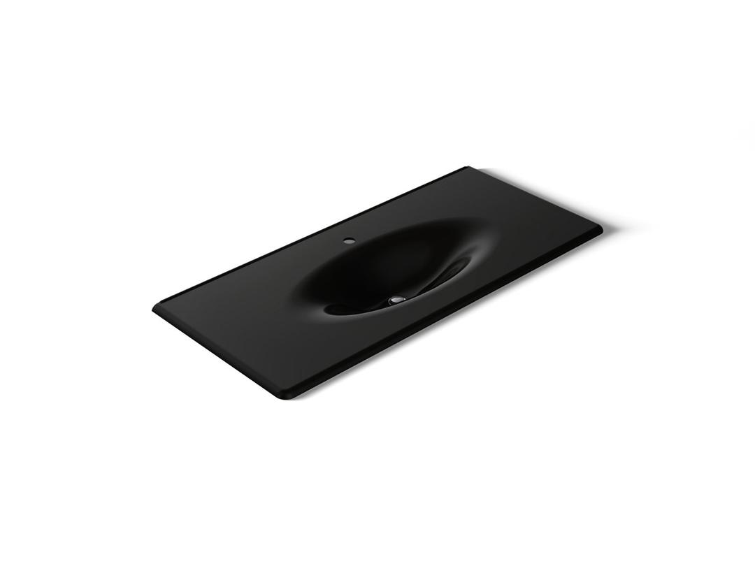 Kohler Iron/Impressions 49'' Enameled cast iron vanity top with integrated oval sink - Black by Kohler