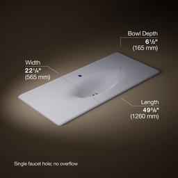 Kohler Iron/Impressions 49'' Enameled cast iron vanity top with integrated oval sink - Lavender Grey - image 2