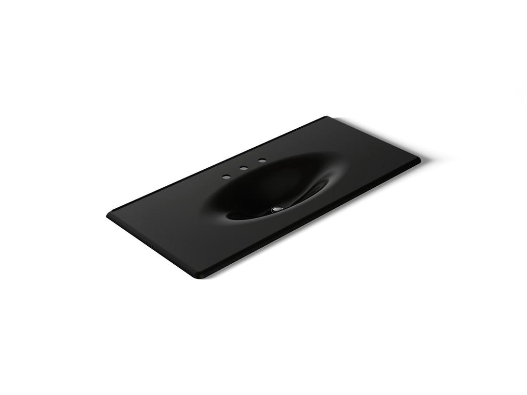 Kohler Iron/Impressions 49'' Enameled cast iron vanity top with integrated oval sink - Black by Kohler