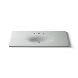 Kohler Iron/Impressions 49'' Enameled cast iron vanity top with integrated oval sink - Ice Grey - image 4