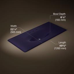 Kohler Iron/Impressions 49'' Enameled cast iron vanity top with integrated oval sink - Indigo Blue - image 2
