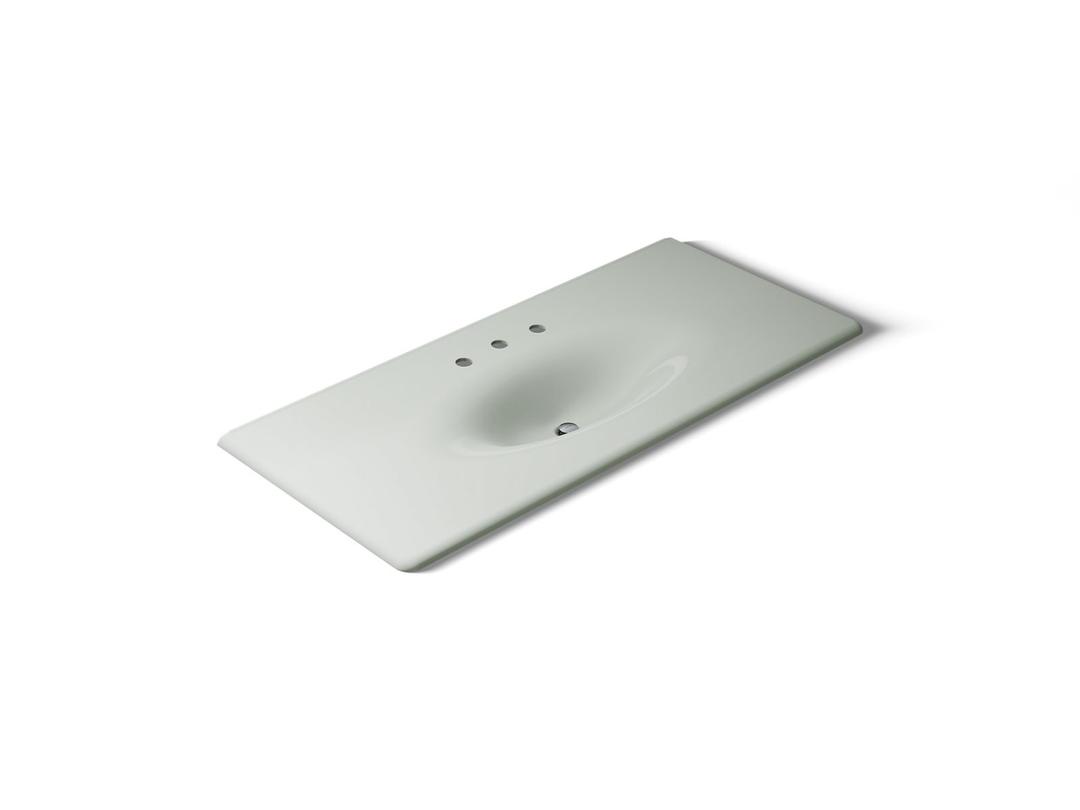 Kohler Iron/Impressions 49'' Enameled cast iron vanity top with integrated oval sink - Sea Salt by Kohler