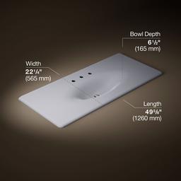 Kohler Iron/Impressions 49'' Enameled cast iron vanity top with integrated oval sink - Lavender Grey - image 2