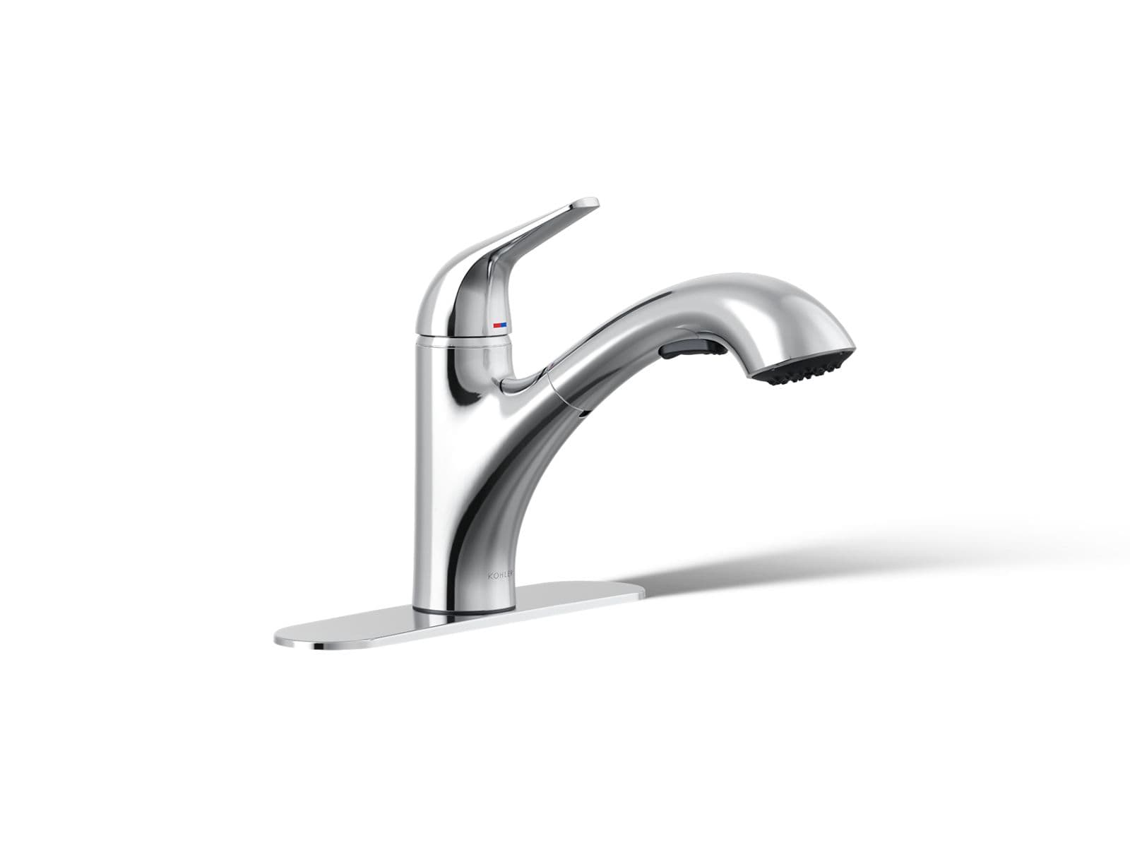 Kohler Jolt Pull-out kitchen sink faucet with two-function sprayhead - Polished Chrome by Kohler