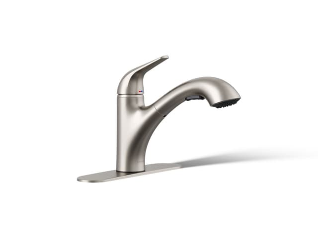 Kohler Jolt Pull-out kitchen sink faucet with two-function sprayhead - Vibrant Stainless