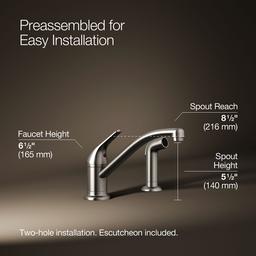 Jolt Single-handle kitchen sink faucet with side sprayer - image 3