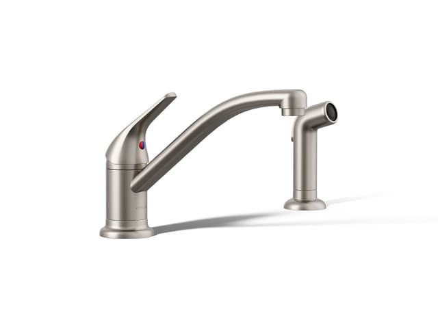 Kohler Jolt Single-handle kitchen sink faucet with side sprayer - Vibrant Stainless