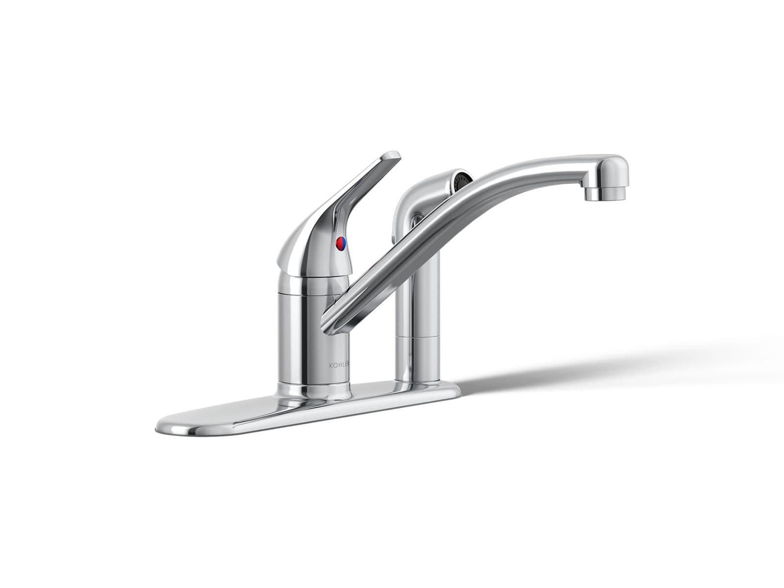 Kohler Jolt Single-handle kitchen sink faucet with side sprayer - Polished Chrome by Kohler