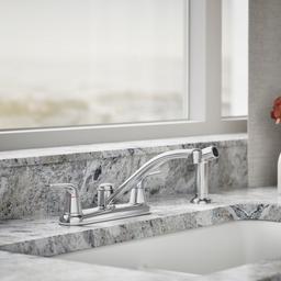 Jolt Two-handle kitchen sink faucet with side sprayer - image 2