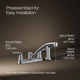 Jolt Two-handle kitchen sink faucet with side sprayer - image 3