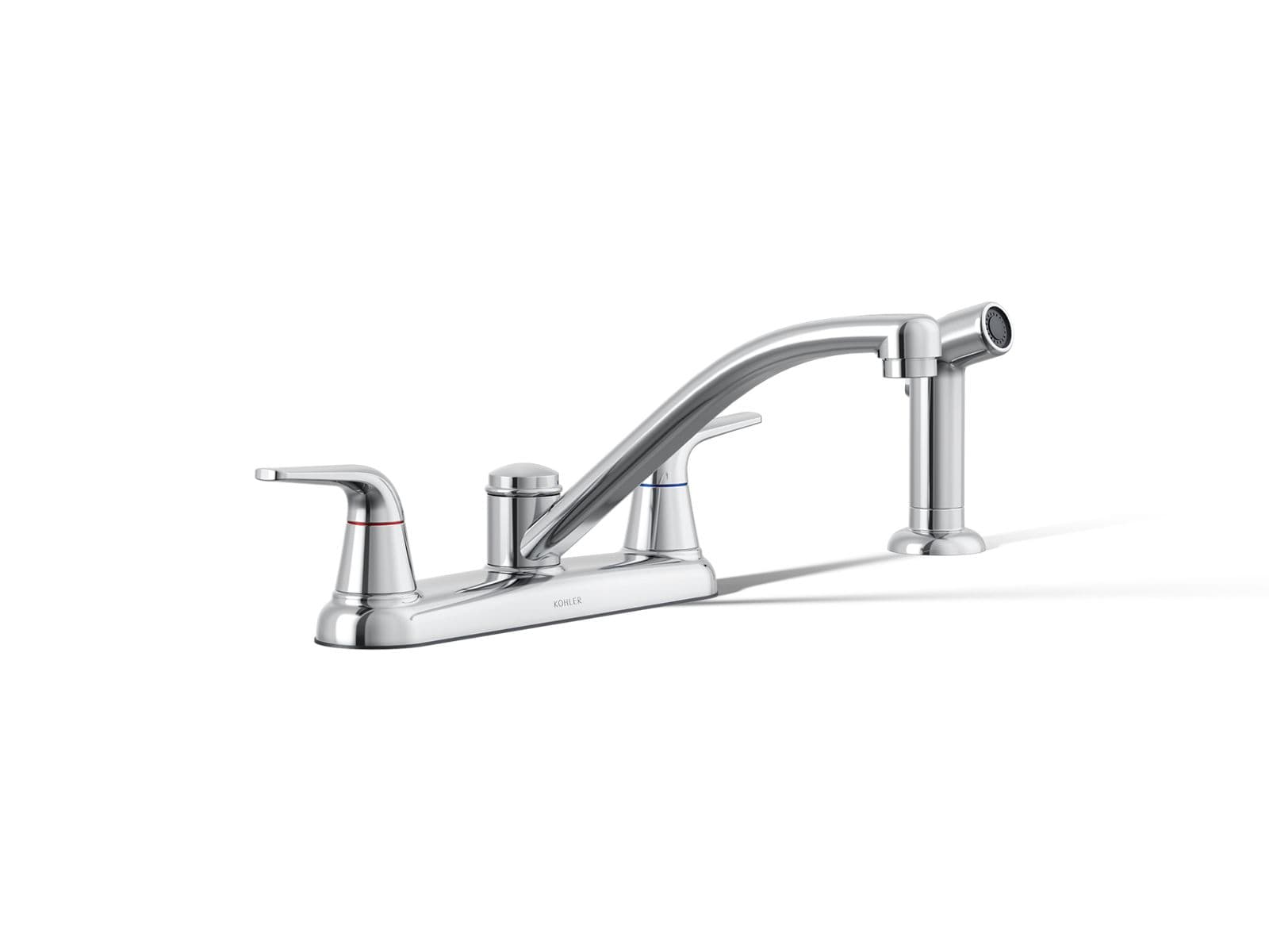 Kohler Jolt Two-handle kitchen sink faucet with side sprayer - Polished Chrome by Kohler
