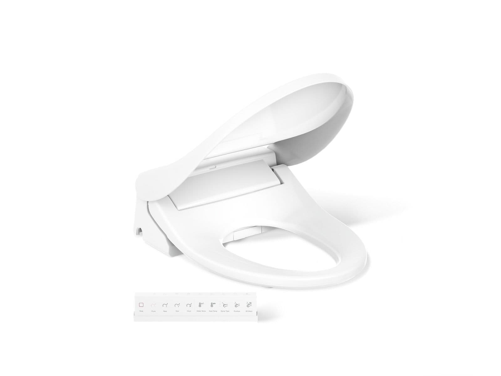 Kohler PureWash E880 Elongated bidet toilet seat with remote control - White by Kohler