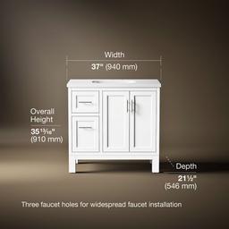Kohler Quo 36'' bathroom vanity cabinet with sink and quartz top - White - image 3