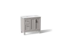 Kohler Quo 36'' bathroom vanity cabinet with sink and quartz top - Mohair Grey - image 1
