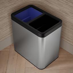 22-liter dual-compartment open-top trash can - image 4