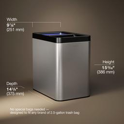 22-liter dual-compartment open-top trash can - image 3