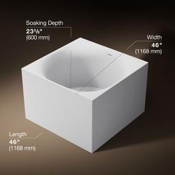 Kohler StillnessE Soak 46'' x 46'' freestanding bath - image 3