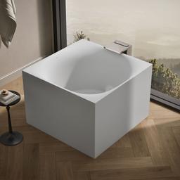 Kohler StillnessE Experience 46'' x 46'' freestanding bath - Honed White - image 2