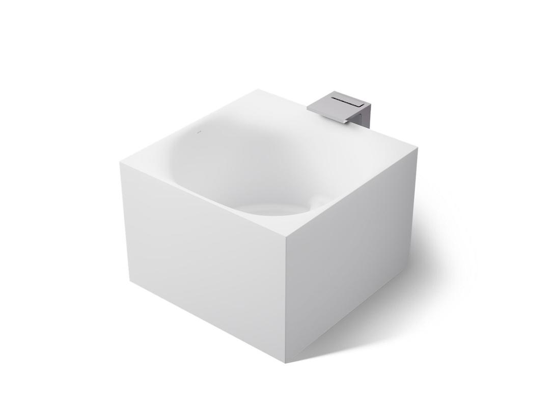 Kohler StillnessE Experience 46'' x 46'' freestanding bath - Honed White by Kohler