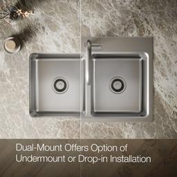 Prologue 33'' top-/undermount double-bowl kitchen sink - image 5