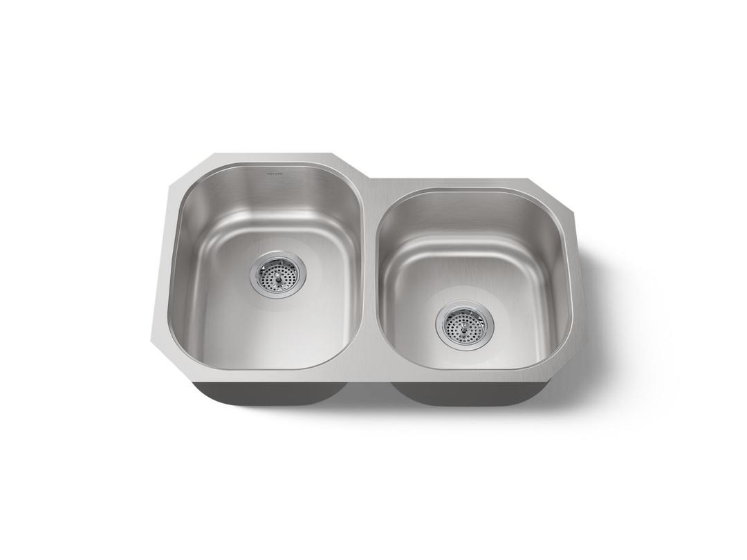 Kohler Undertone 31'' undermount double-bowl kitchen sink - Stainless Steel by Kohler
