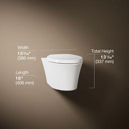 Kohler Veil Wall-hung compact elongated toilet, dual-flush - White - image 3