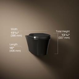Kohler Veil Wall-hung compact elongated toilet, dual-flush - Black - image 3
