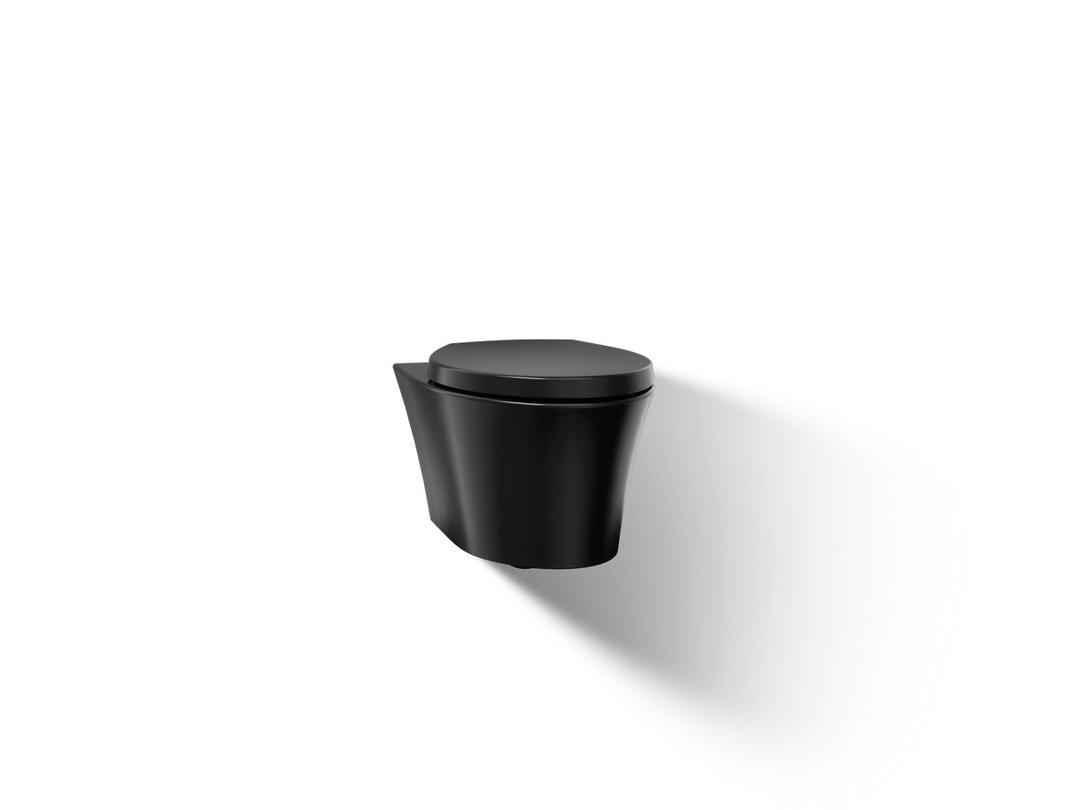 Kohler Veil Wall-hung compact elongated toilet, dual-flush - Black by Kohler