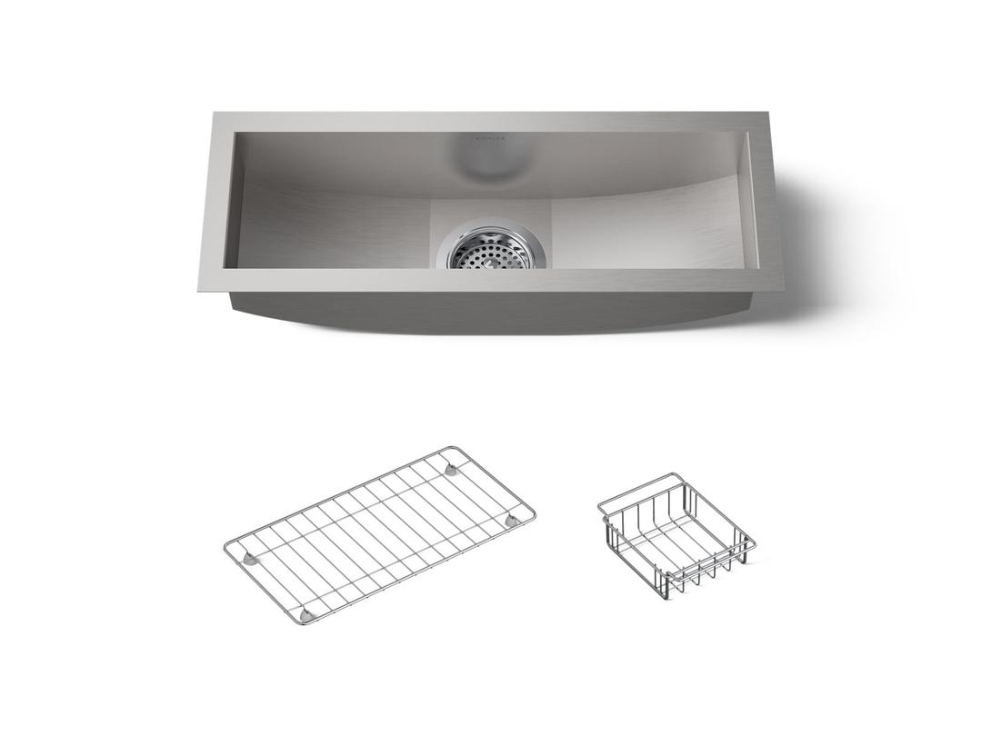 Kohler Undertone Trough 22'' undermount single-bowl kitchen sink - Stainless Steel by Kohler