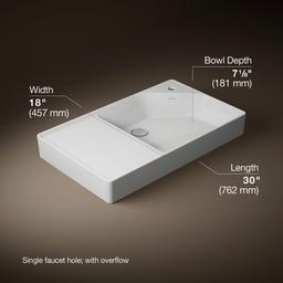 Kohler Spacity 30'' fireclay vanity top with integrated square sink - White - image 2