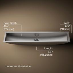 Kohler Undertone Trough 43'' undermount single-bowl kitchen sink - Stainless Steel - image 3