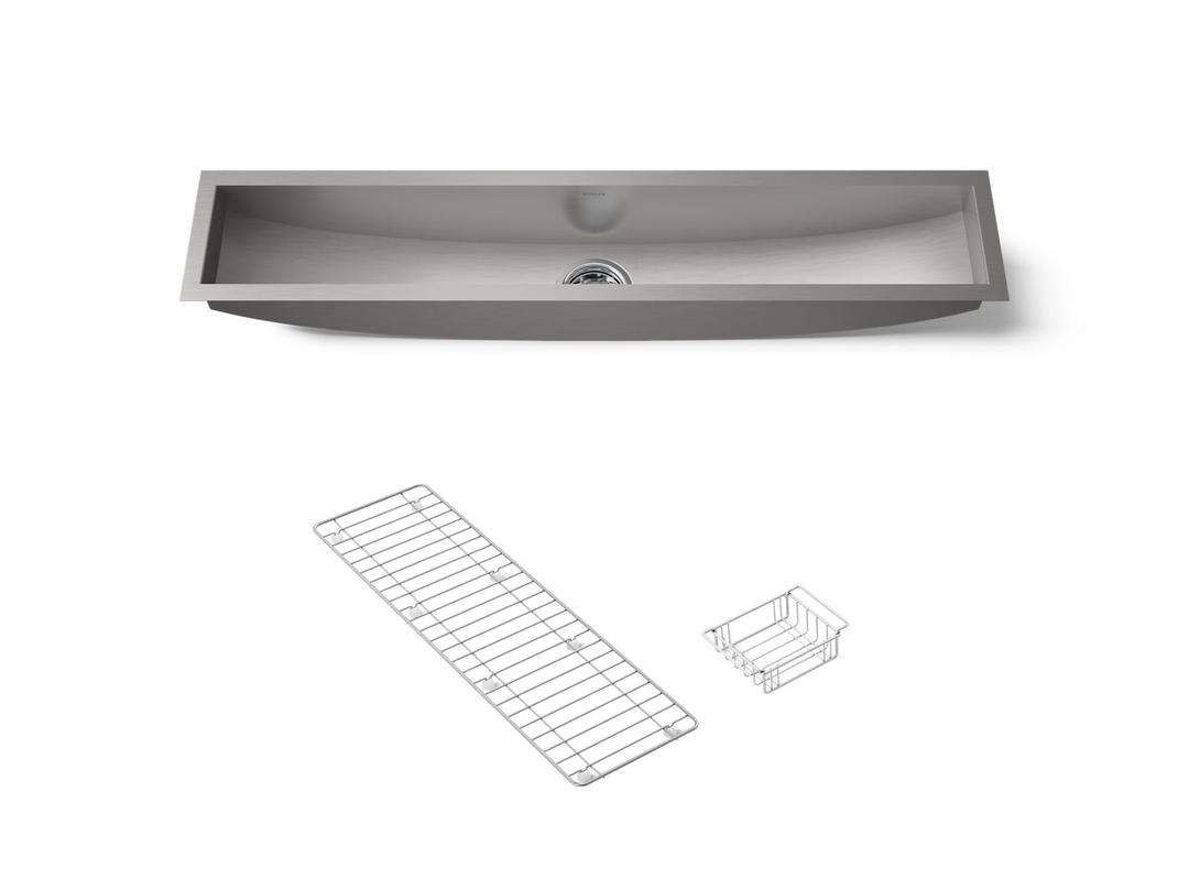 Kohler Undertone Trough 43'' undermount single-bowl kitchen sink - Stainless Steel by Kohler