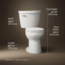 Kohler | Cimarron | Two Piece Toilet - Biscuit - image 3
