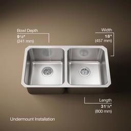 Kohler | Undertone | Undermount Kitchen Sink - Stainless Steel - image 3