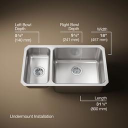 Kohler | Undertone | Undermount Kitchen Sink - Stainless Steel - image 3