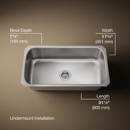 Kohler | Undertone | Undermount Kitchen Sink - Stainless Steel - image 3