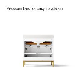 CalpaE 36'' bathroom vanity cabinet with sink and quartz top - image 10